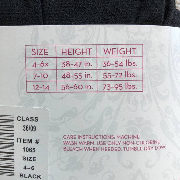 Set of 2 Girls' Footless Tights Black and Pink (NEW) - Picture 5 of 6